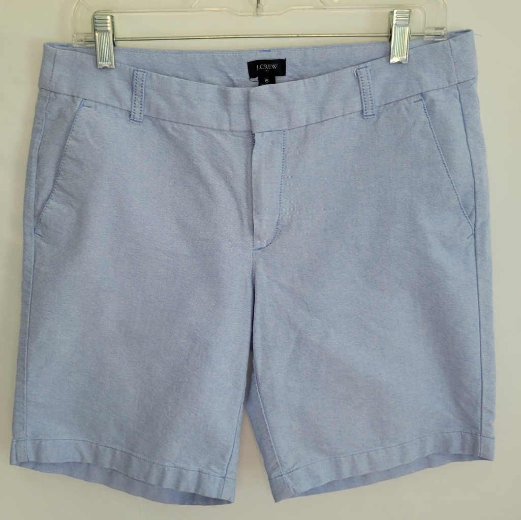 Jcrew Women's 9 Inch Shorts Blue Chambary Material